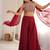 Maroon crunchy silk indo-western crop top palazzo set with neck dupatta