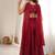 Maroon crunchy silk indo-western crop top palazzo set with neck dupatta