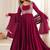 rani pink  silk embroidered anarkali gown with jacket, bottom & dupatta