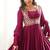 rani pink  silk embroidered anarkali gown with jacket, bottom & dupatta