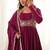 rani pink  silk embroidered anarkali gown with jacket, bottom & dupatta