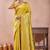 Mustard banarasi zari work kota cotton silk traditional woven saree with blouse