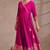 Rani pink rayon anarkali kurti set with dupatta for festival dress