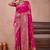 Pink banarasi zari work kota cotton silk traditional woven saree with blouse