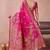 Pink banarasi zari work kota cotton silk traditional woven saree with blouse