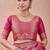 Pink banarasi zari work kota cotton silk traditional woven saree with blouse