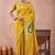 Mustard banarasi zari work kota cotton silk traditional woven saree with blouse