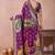 Purple banarasi kota cotton silk saree with zari work, paisley floral motifs, woven border and blouse