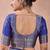 Royal blue banarasi kota cotton silk saree with zari work, paisley floral motifs, woven border and blouse