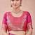 Pink banarasi kota cotton silk saree with zari work, paisley floral motifs, woven border and blouse