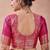 Pink banarasi kota cotton silk saree with zari work, paisley floral motifs, woven border and blouse