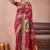 Maroon banarasi kota cotton silk saree with zari work, paisley floral motifs, woven border and blouse