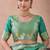 Aqua banarasi kota cotton silk saree with zari work, peacock floral motifs, decorative pallu and blouse