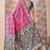 Rani pink banarasi kota cotton silk saree with woven zari work, floral motifs, contrast pallu and blouse