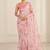 pink heavy silk blend printed saree with pape mirror work & mirror border