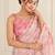 pink heavy silk blend printed saree with pape mirror work & mirror border
