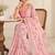 pink heavy silk blend printed saree with pape mirror work & mirror border
