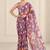 wineheavy silk blend printed saree with pape mirror work & mirror border