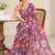 wineheavy silk blend printed saree with pape mirror work & mirror border