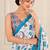 multicolor heavy silk blend printed saree with pape mirror work & mirror border