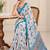multicolor heavy silk blend printed saree with pape mirror work & mirror border