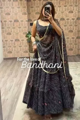 Black Navratri Lehenga Choli With Dupatta
