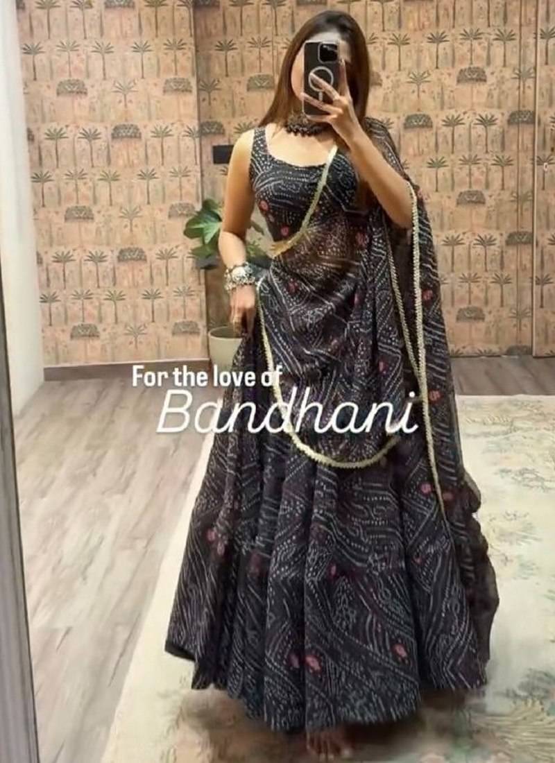 Black Navratri Lehenga Choli With Dupatta