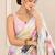 off white heavy silk blend printed saree with pape mirror work & mirror border