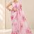 pink heavy silk blend printed saree with pape mirror work & mirror border