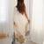 off white heavy silk blend printed saree with pape mirror work & mirror border