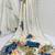 off white heavy silk blend printed saree with pape mirror work & mirror border