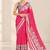pinkheavy silk blend printed saree with pape mirror work & mirror border