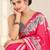 pinkheavy silk blend printed saree with pape mirror work & mirror border