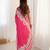 pinkheavy silk blend printed saree with pape mirror work & mirror border