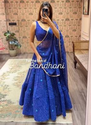 Navy Blue Navratri Lehenga Choli With Dupatta 1