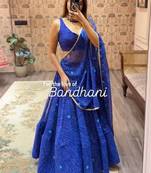 Navy Blue Navratri Lehenga Choli With Dupatta