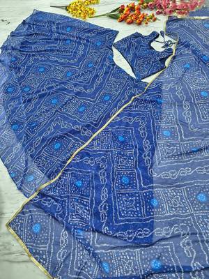 Navy Blue Navratri Lehenga Choli With Dupatta 2
