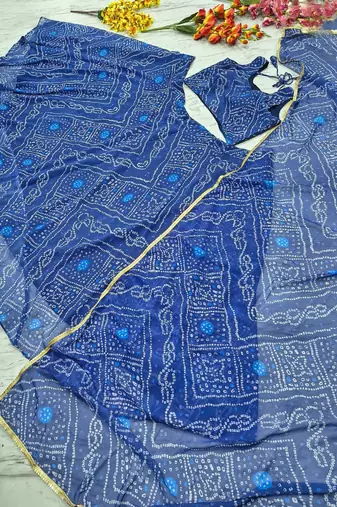 Navy Blue Navratri Lehenga Choli With Dupatta