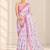 white heavy silk blend printed saree with pape mirror work & mirror border
