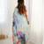 aqua blue heavy silk blend printed saree with pape mirror work & mirror border