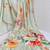 green heavy silk blend printed saree with pape mirror work & mirror border