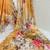 peach heavy silk blend printed saree with pape mirror work & mirror border