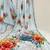 sky blue heavy silk blend printed saree with pape mirror work & mirror border