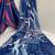 blue heavy silk blend printed saree with pape mirror work & mirror border