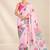 baby pink heavy silk blend printed saree with pape mirror work & mirror border