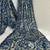 blue heavy silk blend printed saree with pape mirror work & mirror border