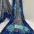 blue heavy silk blend printed saree with pape mirror work & mirror border