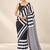 black heavy silk blend printed saree with pape mirror work & mirror border