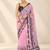 light pink heavy silk blend printed saree with pape mirror work & mirror border