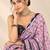 light pink heavy silk blend printed saree with pape mirror work & mirror border